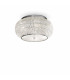 Pasha 6 Light Ceiling Flush Light Chrome Crystal E14