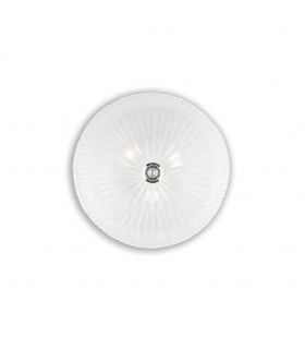 Shell  3 Light Indoor Flush Wall / Ceiling Light Chrome with Clear Glass E27-1