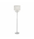 Opera 1 Light Floor Lamp Chrome White Clear with Crystals and White Shade E27