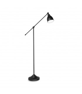 Newton 1 Light Adjustable Floor Lamp Matt Black E27