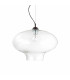 Bistro 1 Light Dome Ceiling Pendant Black Clear Blown Glass Round E27-1