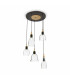 Gretel  5 Light Cluster Pendant Black with Clear Glass Shades E27-1