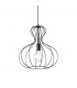 Ampolla 1 Light Ceiling Pendant Matt Black Cage Style E27-1