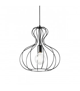 Ampolla 1 Light Ceiling Pendant Matt Black Cage Style E27-1