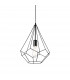Ampolla 1 Light Ceiling Pendant Matt Black Cage Style E27-1