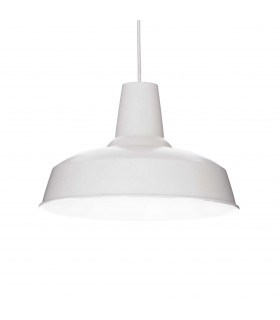 Moby 1 Light Dome Ceiling Pendant White E27