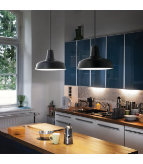 Moby 1 Light Dome Ceiling Pendant Black E27-2