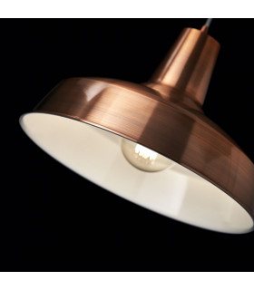 Moby 1 Light Dome Ceiling Pendant Copper E27-2