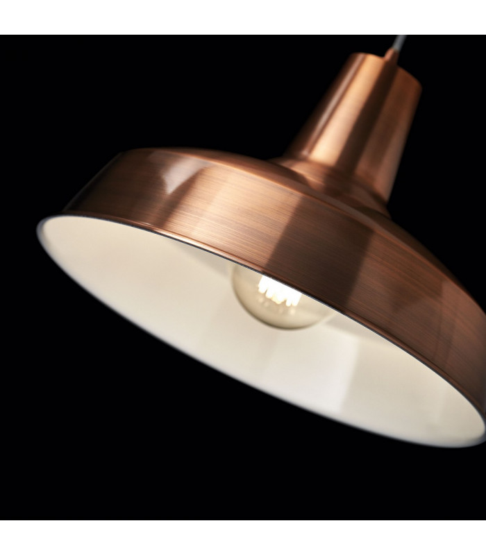 Moby 1 Light Dome Ceiling Pendant Copper E27-2