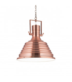 Fisherman 1 Light Dome Ceiling Pendant Copper E27