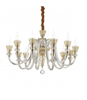 Strauss  12 Light Chandelier Rose Gold Finish E14