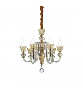 Strauss  6 Light Chandelier Rose Gold Finish E14