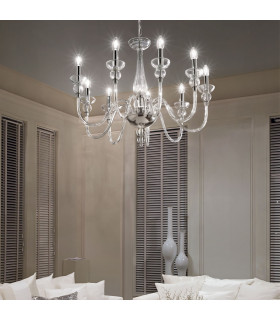 Doge  9 Light Chandelier Clear Glass E14-2
