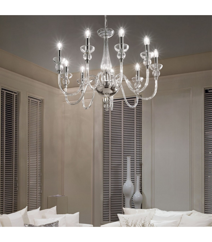 Doge  9 Light Chandelier Clear Glass E14-2
