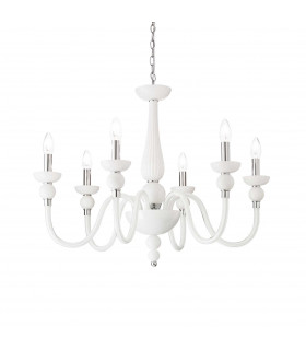 Doge  6 Light Chandelier White Finish E14