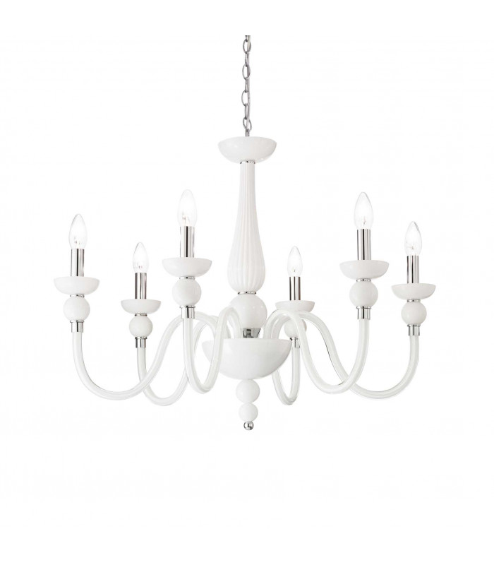 Doge  6 Light Chandelier White Finish E14