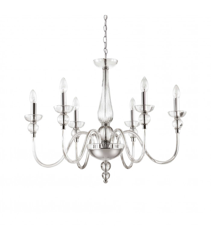 Doge  6 Light Chandelier Clear Glass E14
