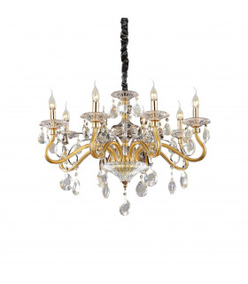 Negresco  8 Light Chandelier Gold Finish E14-1