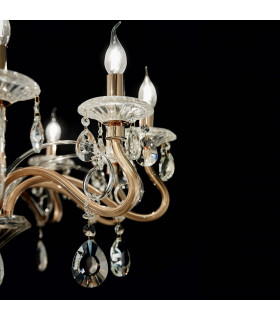 Negresco  8 Light Chandelier Gold Finish E14-2