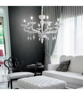Miramare  8 Light Chandelier White Finish E14-2
