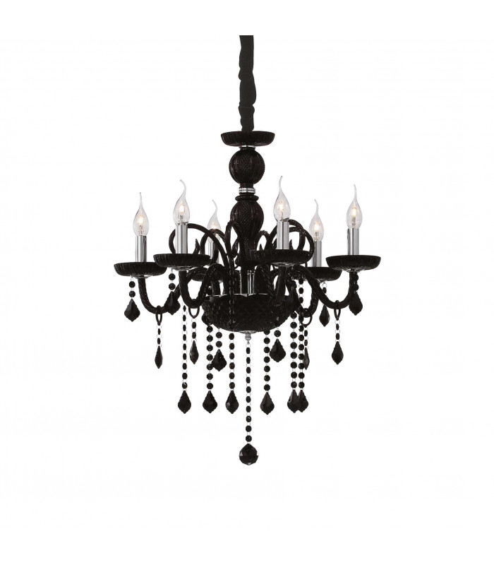 Giudecca  6 Light Chandelier Black Finish E14