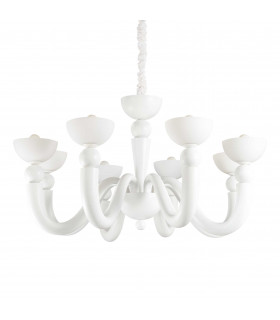 Bon Bon  8 Light Multi Arm Chandelier White Finish E14-1