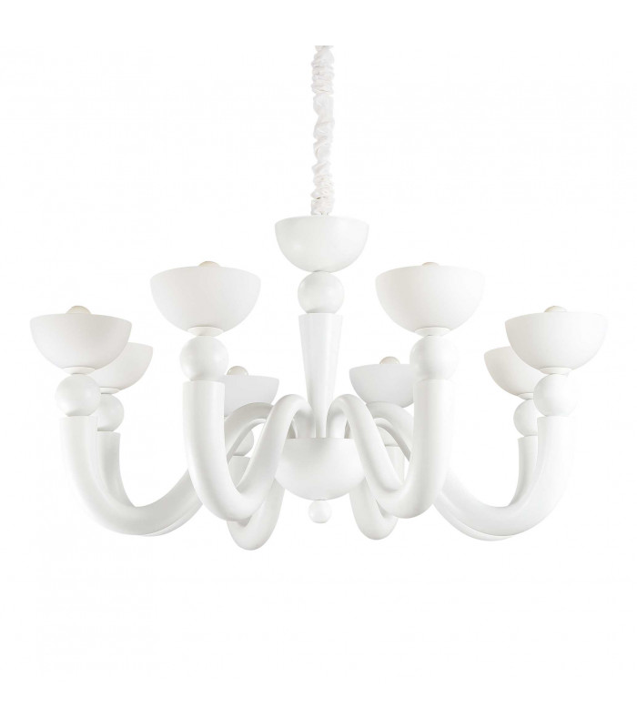 Bon Bon  8 Light Multi Arm Chandelier White Finish E14-1
