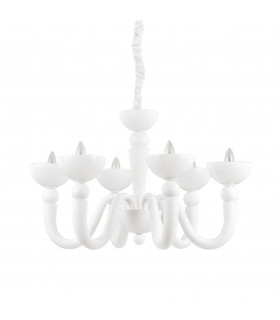 Bon Bon  6 Light Multi Arm Chandelier White Finish E14-1