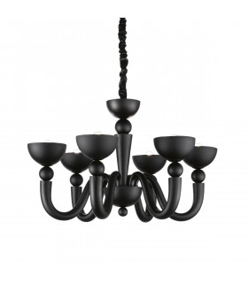 Bon Bon  6 Light Multi Arm Chandelier Black Finish E14