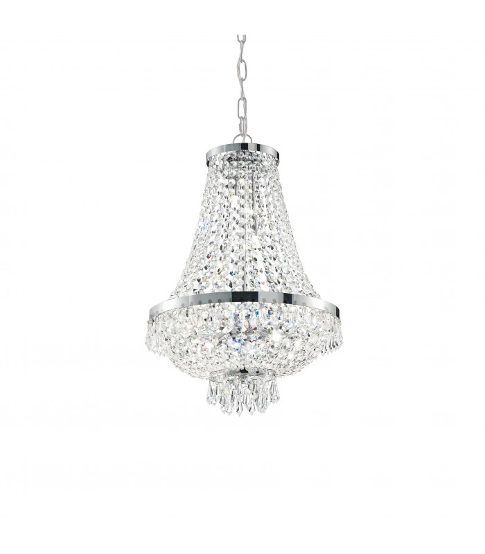 Caesar  9 Light Crystal Chandelier Chrome Finish G9