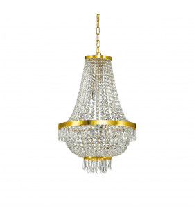 Caesar  9 Light Crystal Chandelier Gold Finish G9