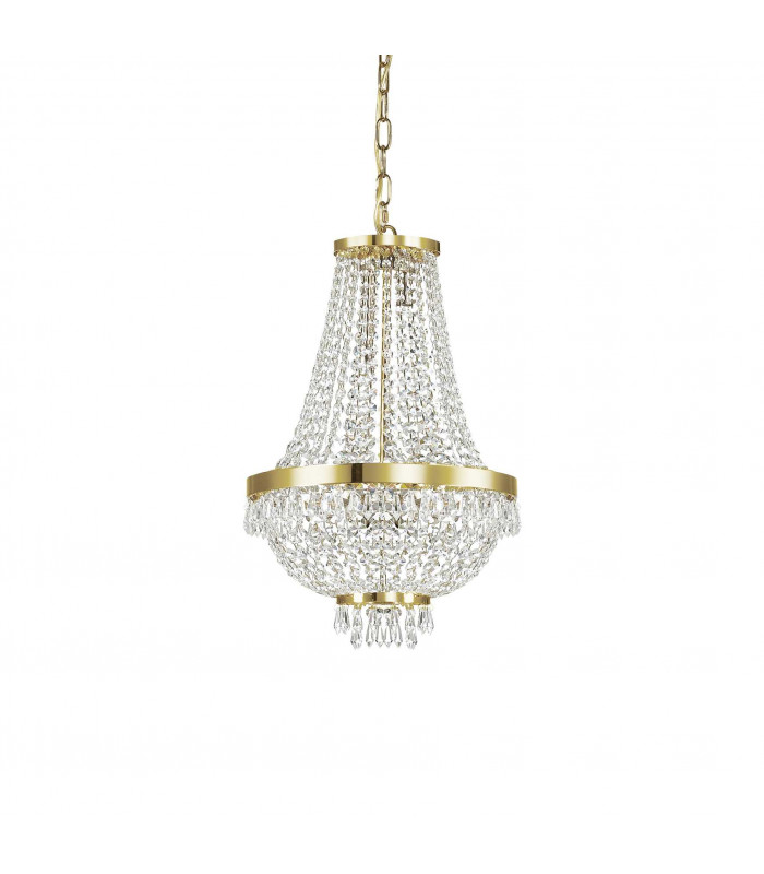 Caesar  6 Light Crystal Chandelier Gold Finish G9