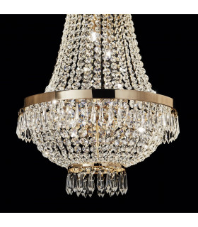 Caesar  6 Light Crystal Chandelier Gold Finish, G9