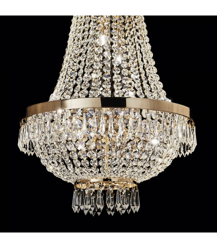 Caesar  6 Light Crystal Chandelier Gold Finish, G9