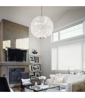 Luxor  8 Light Medium Ceiling Pendant Chrome with Crystals G9-2