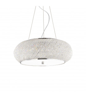 Pasha'  10 Light Ceiling Pendant Chrome with Crystals E14