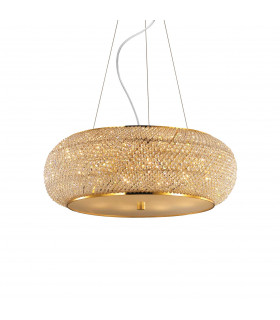 Pasha'  10 Light Ceiling Pendant Gold with Crystals E14
