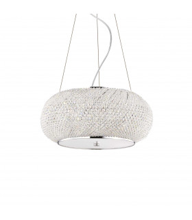 Pasha'  6 Light Ceiling Pendant Chrome with Crystals E14