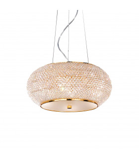Pasha'  6 Light Ceiling Pendant Gold with Crystals E14