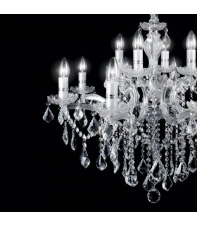 Florian  18 Light Crystal Chandelier Chrome Finish, E14