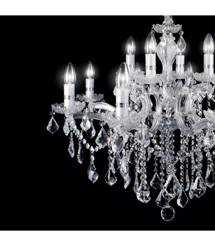 Florian  18 Light Crystal Chandelier Chrome Finish, E14