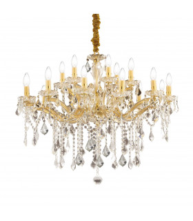 Florian  18 Light Crystal Chandelier Gold Finish E14