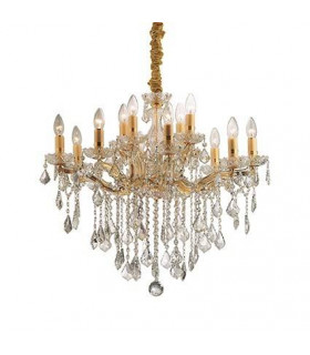 Florian  12 Light Crystal Chandelier Gold Finish, E14