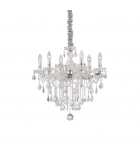 Florian  6 Light Crystal Chandelier Chrome Finish E14