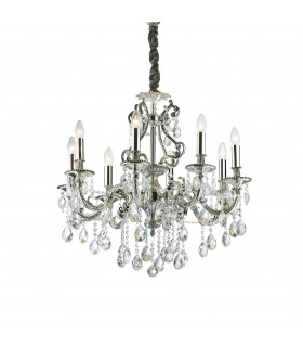 Gioconda  8 Light Crystal Chandelier Antique Silver Finish E14-1