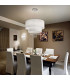 Opera  6 Light Ceiling Pendant Chrome, Crystals with And White Shade, E27