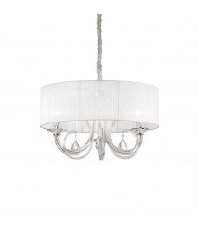 Swan  3 Light Multi Arm Ceiling Pendant Chrome Glass Three E14