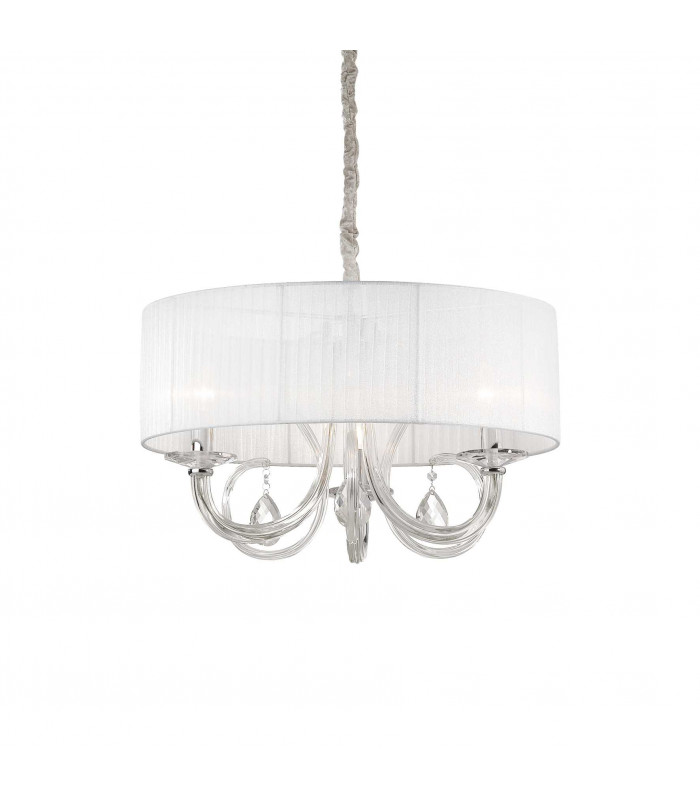 Swan  3 Light Multi Arm Ceiling Pendant Chrome Glass Three E14