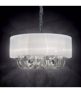 Swan  3 Light Multi Arm Ceiling Pendant Chrome, Glass Three, E14
