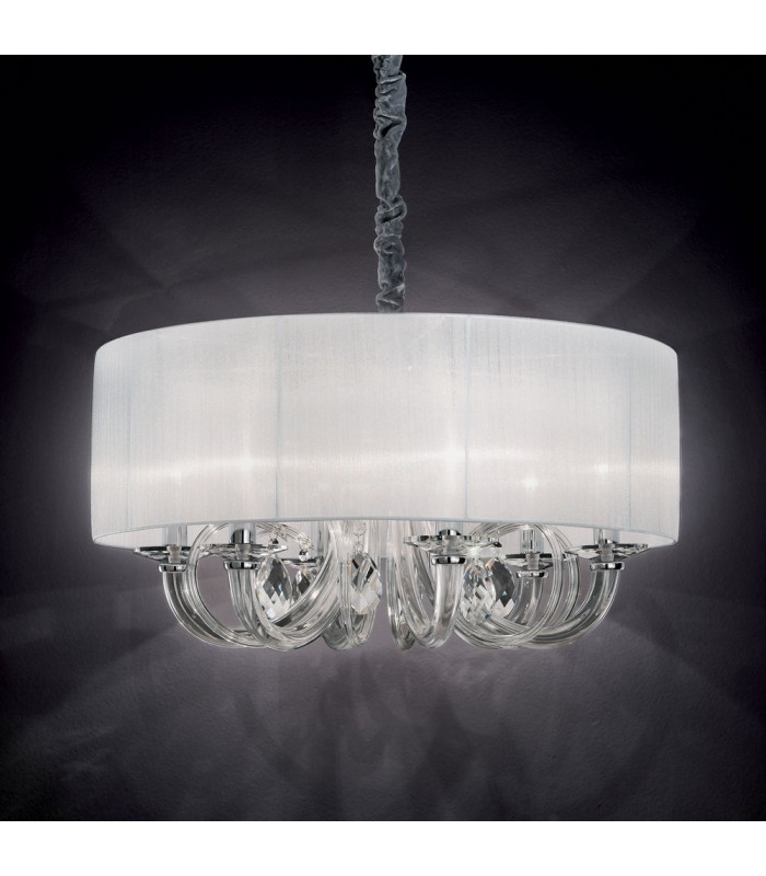 Swan  3 Light Multi Arm Ceiling Pendant Chrome, Glass Three, E14